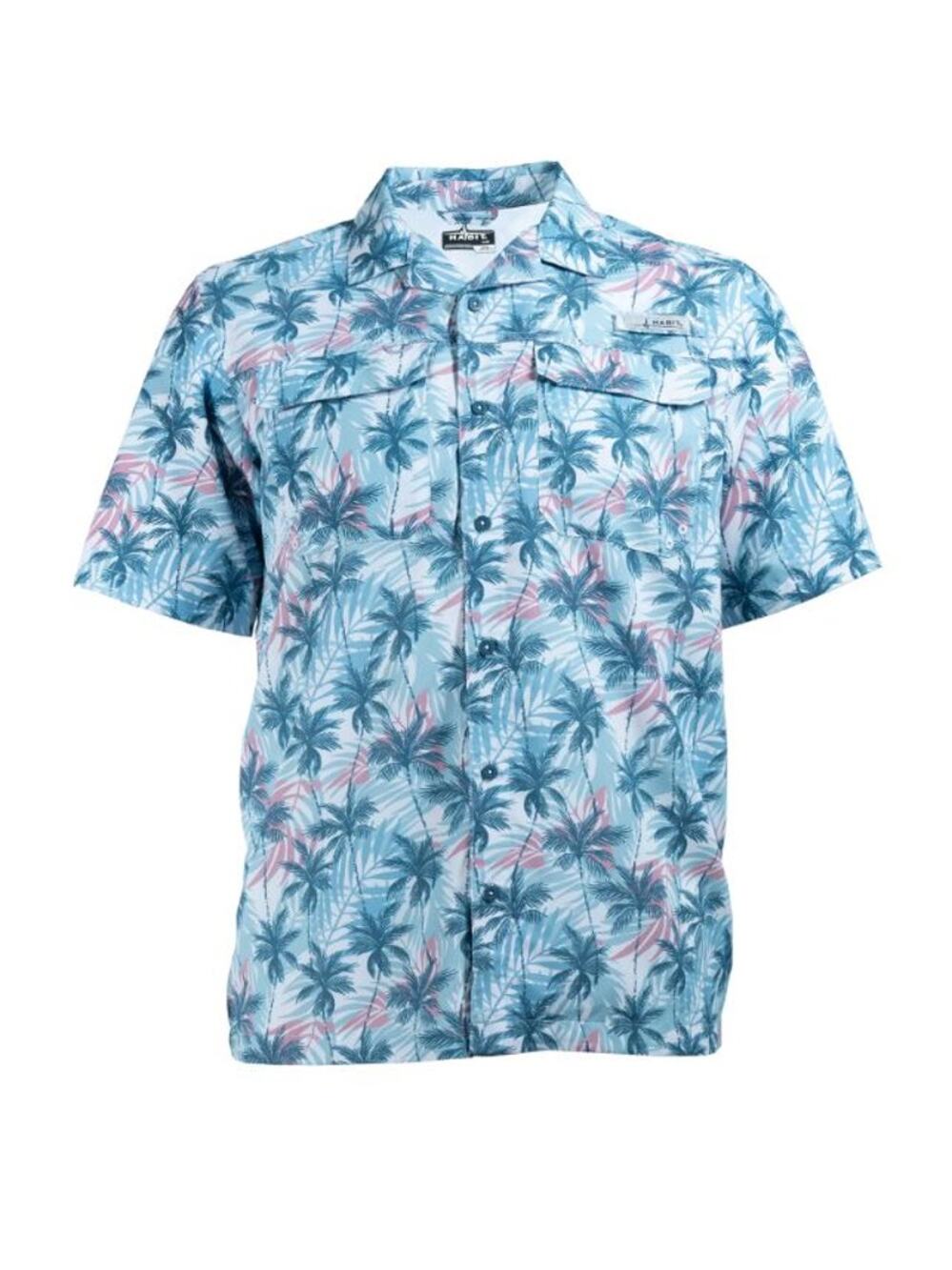 Habit Outdoors Breaking Dawn Fishing Shirt Men's XL Lagoon Leaves Blue NWT